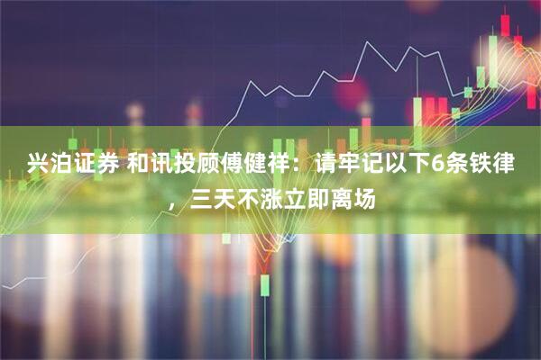 兴泊证券 和讯投顾傅健祥：请牢记以下6条铁律，三天不涨立即离场